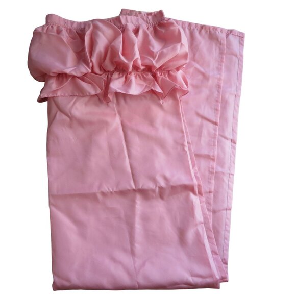 Vintage Fabric Shower Curtain Blouson Valance Pink Swiss Poka Dot Cottage NEW - Picture 5 of 9